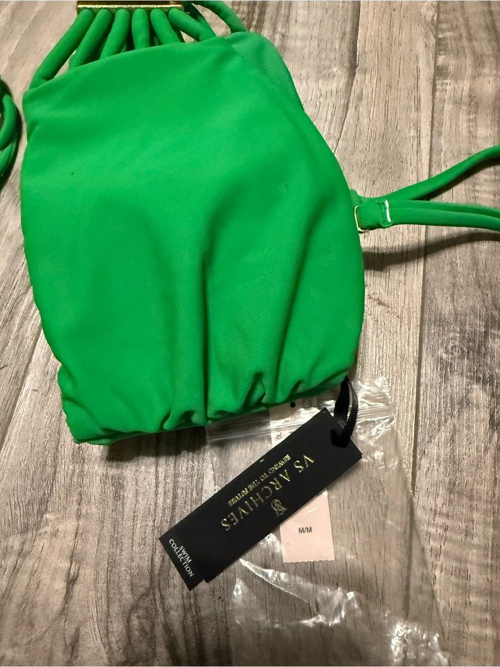 Victoria's Secret Bright Green Strappy Bandeau Bikini Set